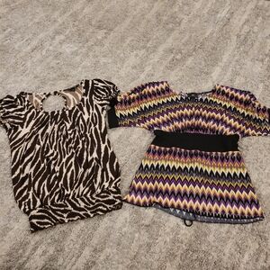 Zebra Print And Colorfull Print Top